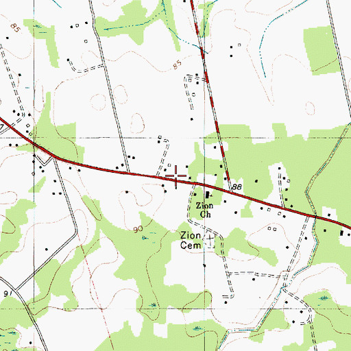 Topographic Map of Prioleau, SC