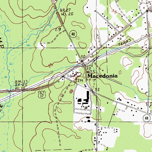 Topographic Map of Providence Cemetery, SC
