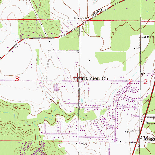 Topographic Map of Mount Zion Church, AL
