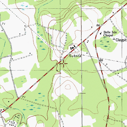 Topographic Map of Saint Lukes Church (historical), SC