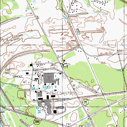 Topographic Map of Saint Peters Church, SC