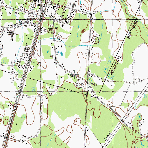 Topographic Map of Saint Stephen Baptist Church, SC