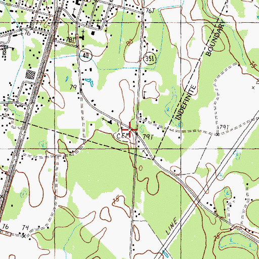 Topographic Map of Saint Stephen Cemetery, SC