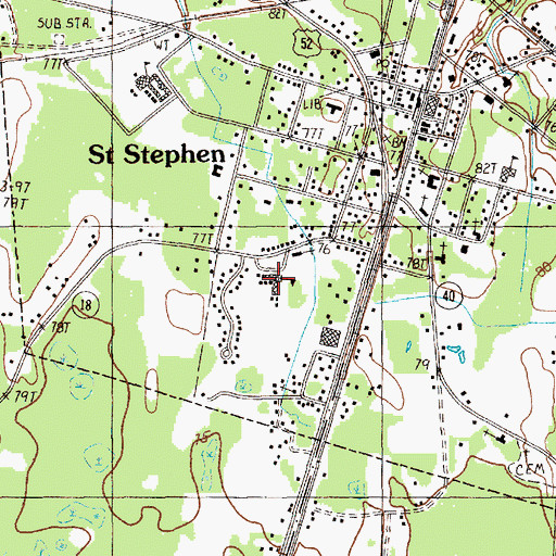 Topographic Map of Saint Stephen Elementary School, SC