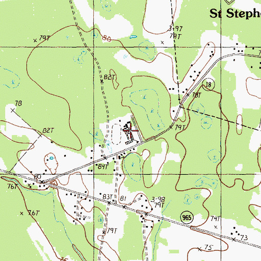 Topographic Map of Saint Stephen High School, SC