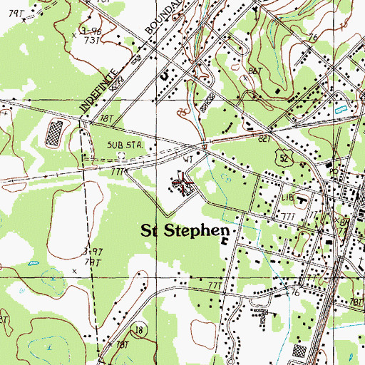 Topographic Map of Saint Stephen Middle School, SC