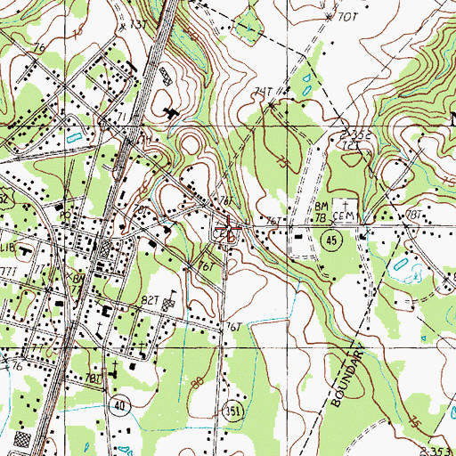 Topographic Map of Saint Stephens Cemetery, SC