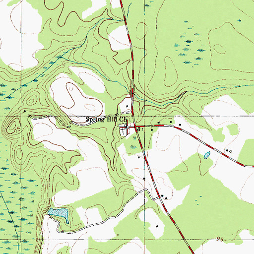 Topographic Map of Springhill Cemetery, SC
