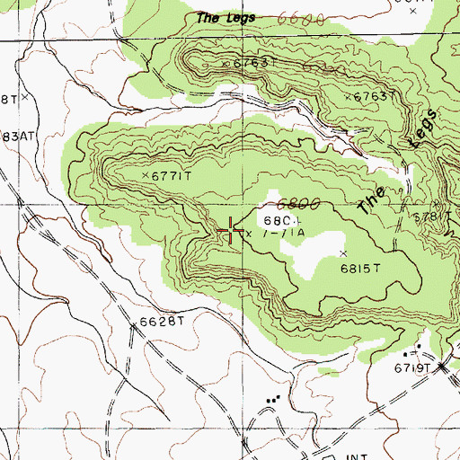 Topographic Map of The Legs, AZ