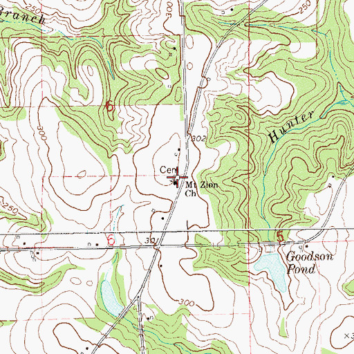 Topographic Map of Mount Zion Methodist Church, AL