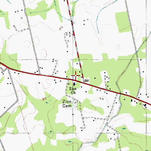Topographic Map of Zion School (historical), SC