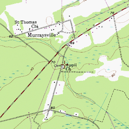 Topographic Map of Appii Cemetery, SC