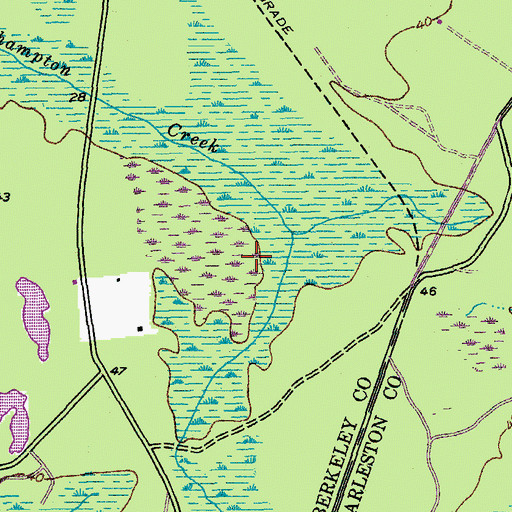 Topographic Map of Apple Old Field Cemetery, SC