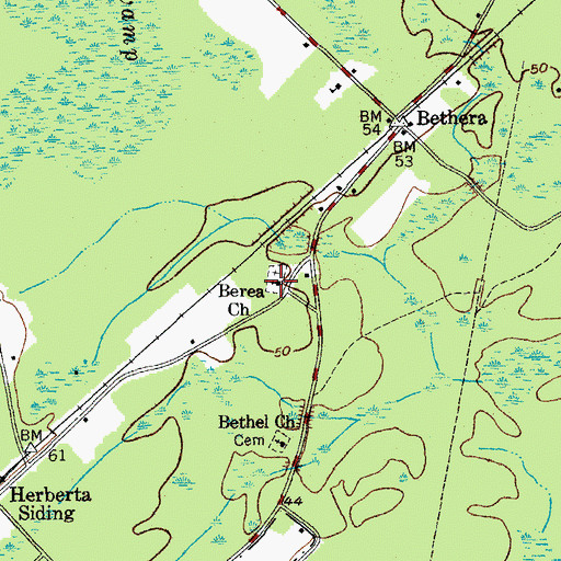 Topographic Map of Berea Cemetery, SC