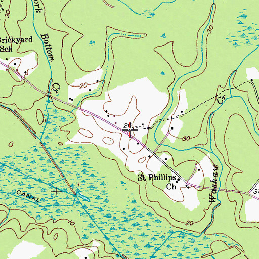 Topographic Map of Berefords Bounty, SC