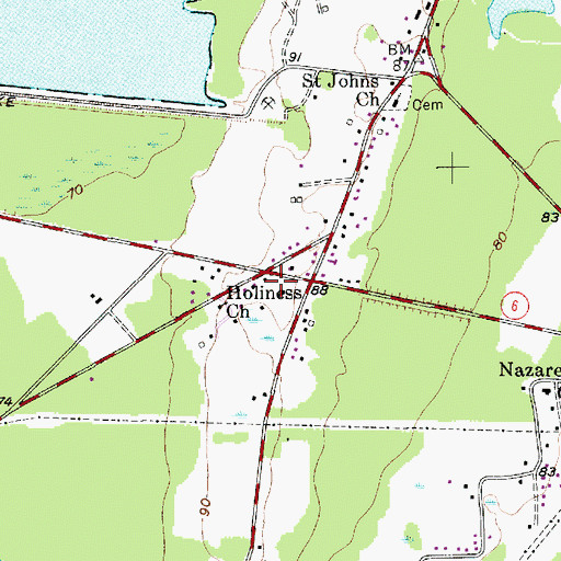Topographic Map of Berkeley Memorial Gardens, SC