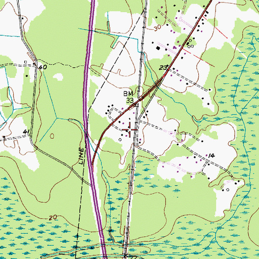 Topographic Map of Bethel Church, SC