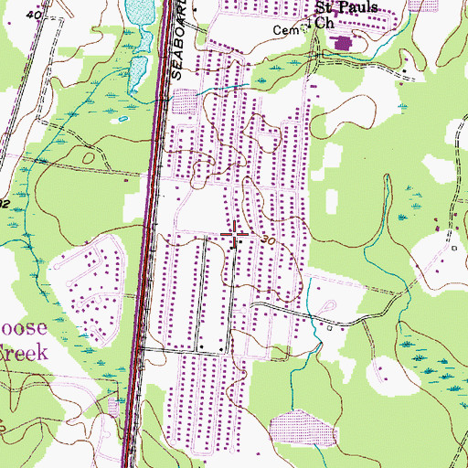 Topographic Map of Beverly Hills, SC