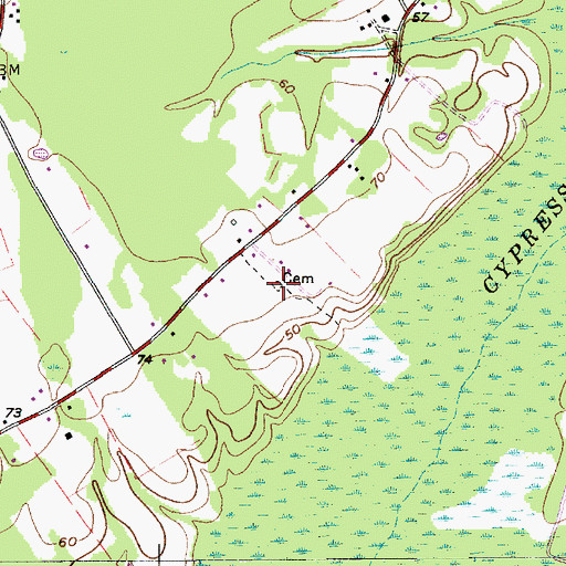 Topographic Map of Blanton Cemetery, SC