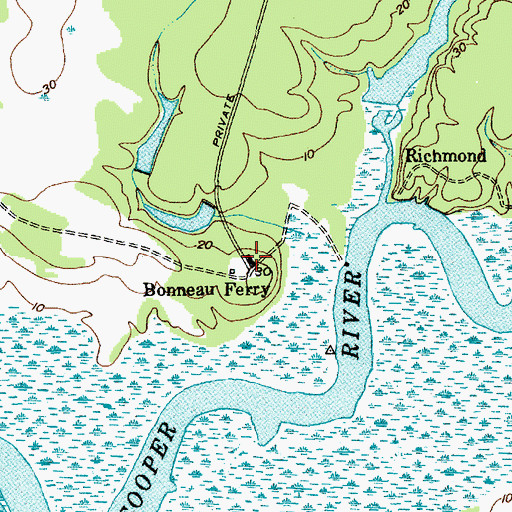 Topographic Map of Nonneau Ferry Plantation, SC