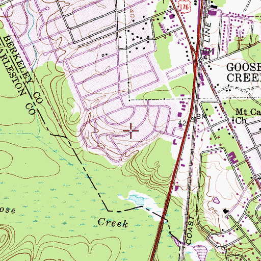 Topographic Map of Camelot Village, SC