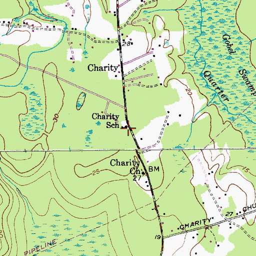 Topographic Map of Charity Church (historical), SC