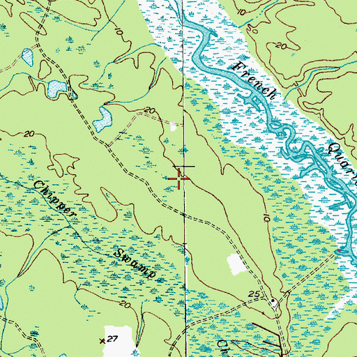Topographic Map of Cherry Hill Plantation, SC