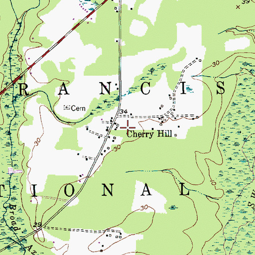 Topographic Map of Cherry Hill School (historical), SC