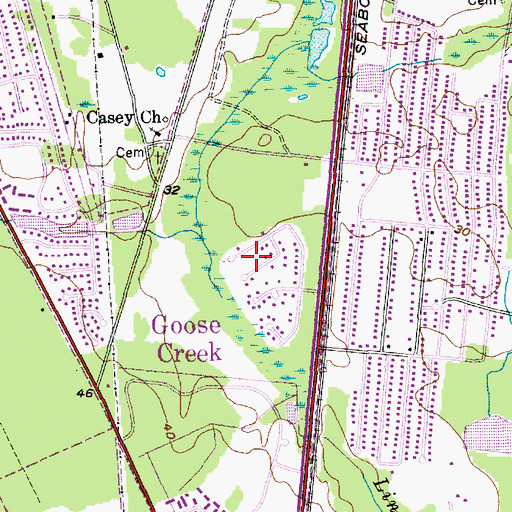 Topographic Map of Colonial Heights, SC