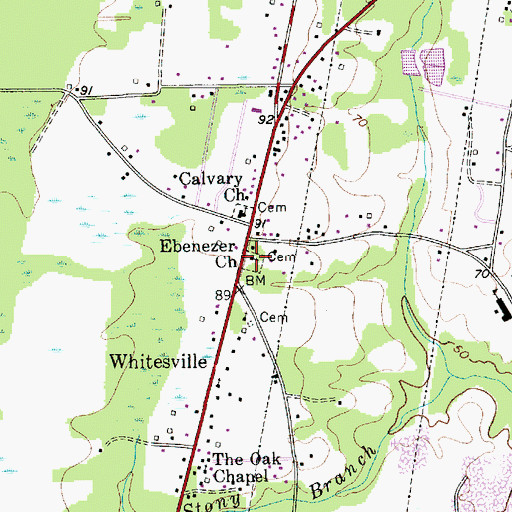 Topographic Map of Ebenezer Cemetery, SC