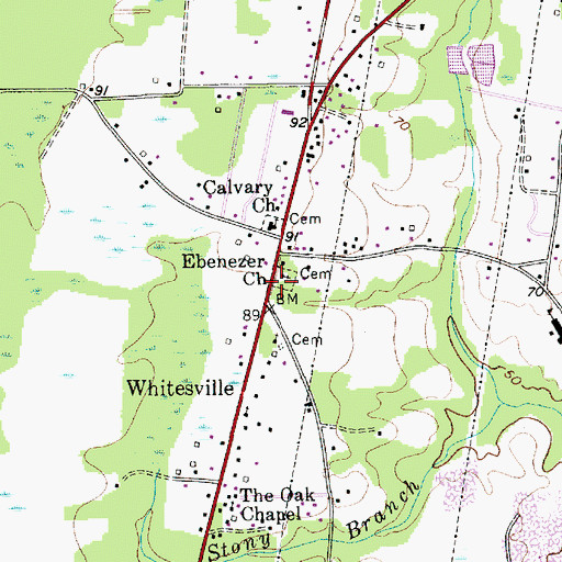 Topographic Map of Ebenezer School (historical), SC