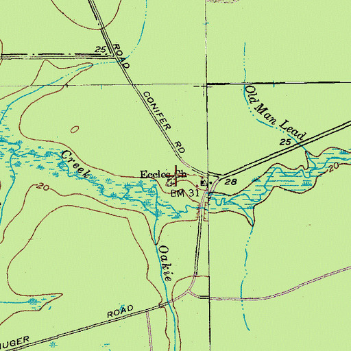 Topographic Map of Eccles Cemetery, SC