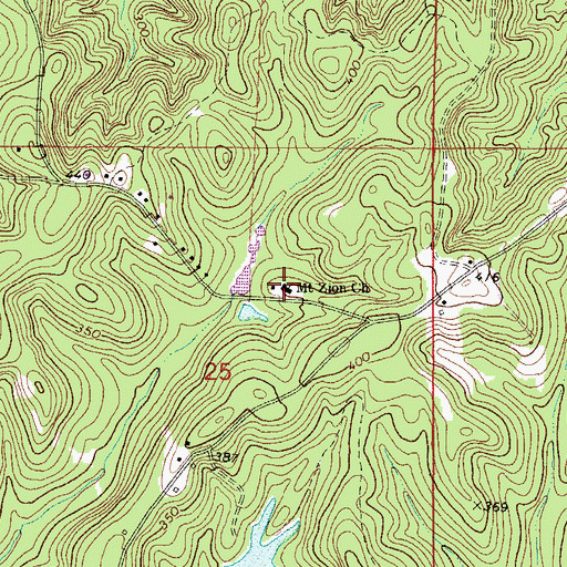 Topographic Map of Mount Zion Baptist Church, AL