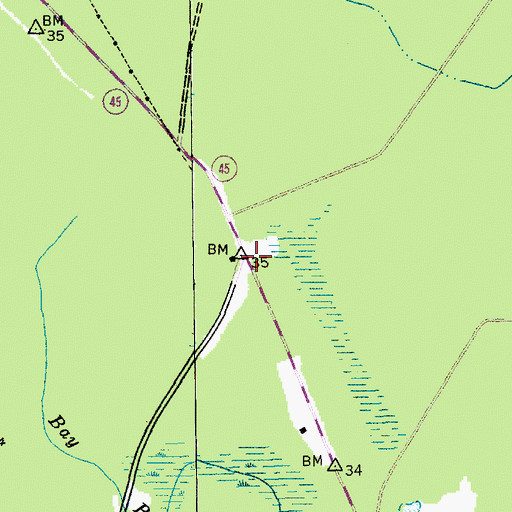 Topographic Map of Green Bay (historical), SC