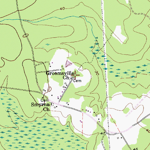 Topographic Map of Groomville School (historical), SC