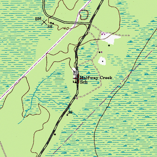 Topographic Map of Halfway Creek, SC