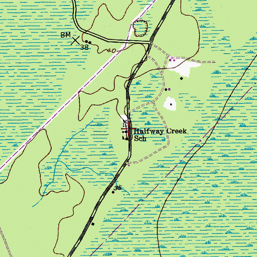 Topographic Map of Halfway Creek Church, SC
