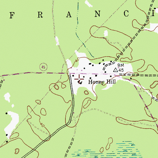 Topographic Map of Honey Hill School (historical), SC