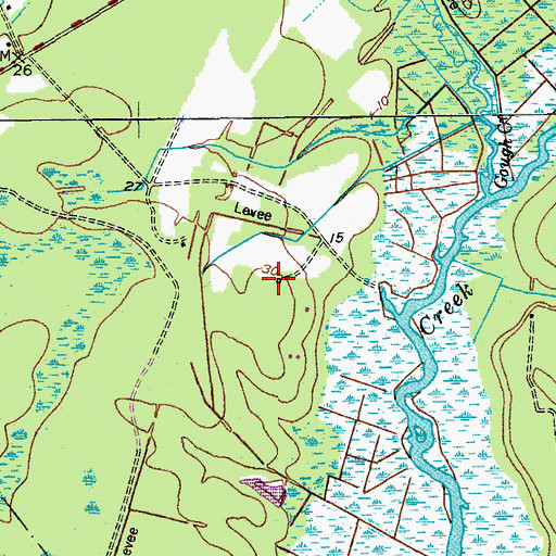 Topographic Map of Hyde Park Plantation (historical), SC