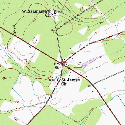 Topographic Map of Long Ridge, SC