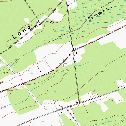 Topographic Map of Long Ridge School (historical), SC