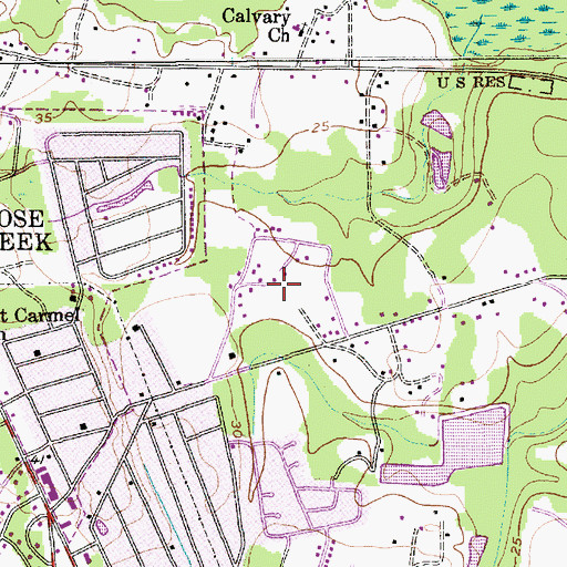 Topographic Map of Maple Ridge, SC