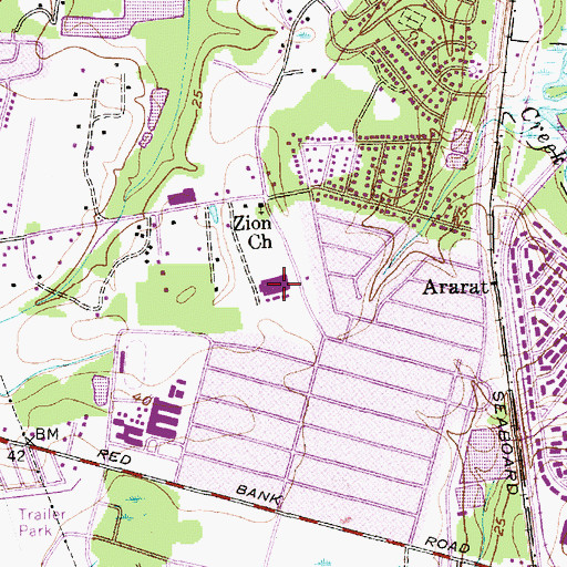 Topographic Map of Menriv Park Elementary School, SC