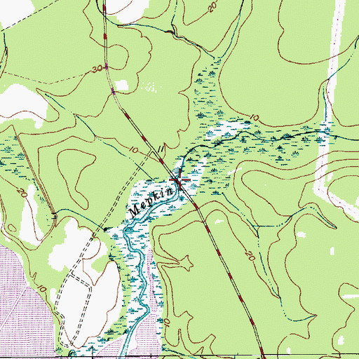 Topographic Map of Mepkin Bridge, SC