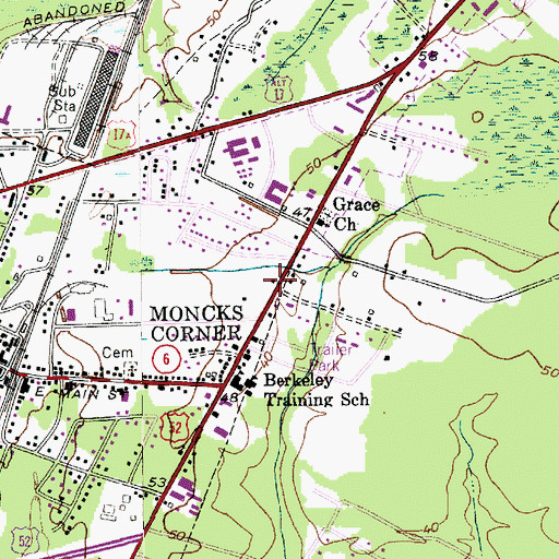 Topographic Map of Moncks Corner Bi-Lo Plaza Shopping Center, SC