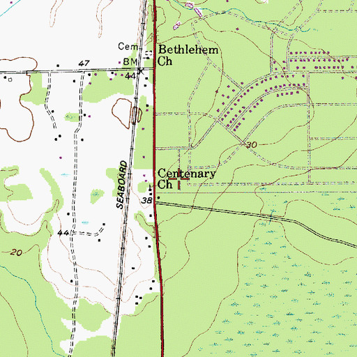 Topographic Map of Mulberry Plantation (historical), SC