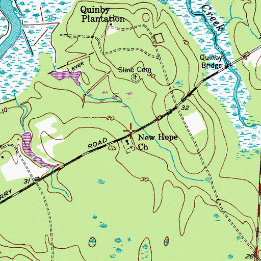 Topographic Map of New Hope, SC