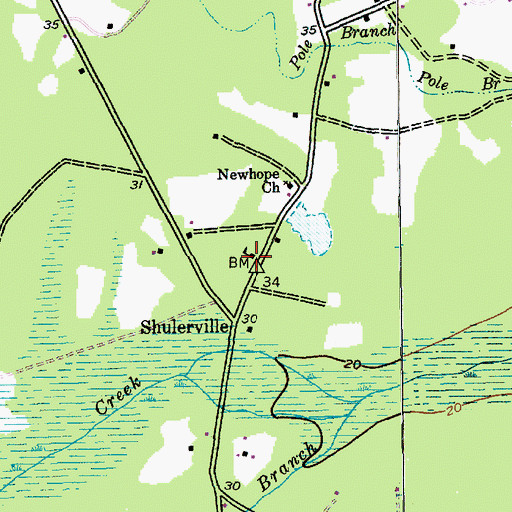 Topographic Map of New Hope School (historical), SC