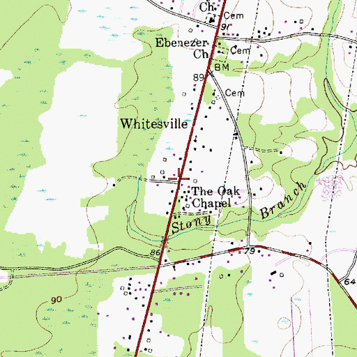 Topographic Map of Oak Park, SC