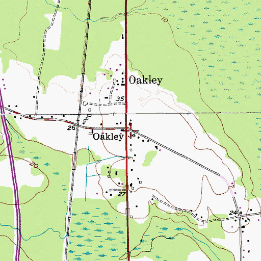 Topographic Map of Oakley School (historical), SC